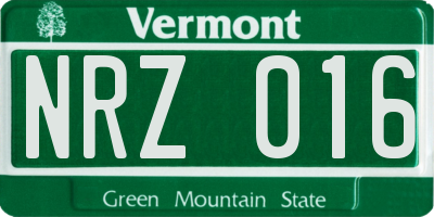 VT license plate NRZ016