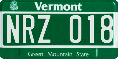 VT license plate NRZ018
