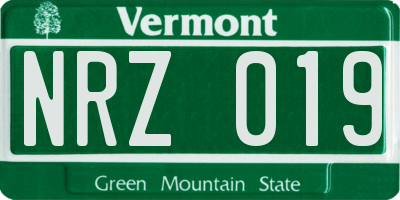 VT license plate NRZ019