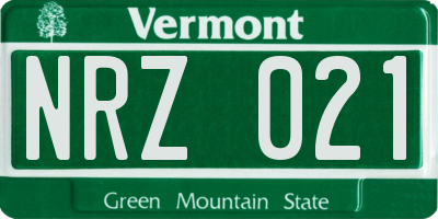VT license plate NRZ021