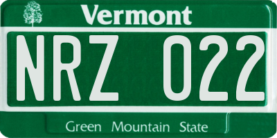 VT license plate NRZ022