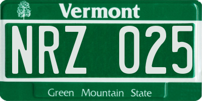 VT license plate NRZ025