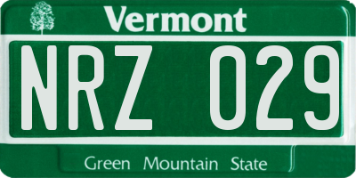 VT license plate NRZ029