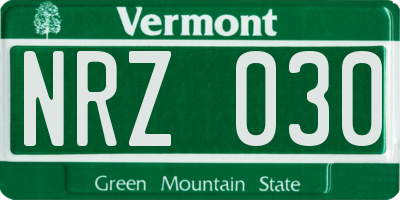 VT license plate NRZ030