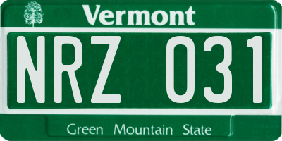 VT license plate NRZ031