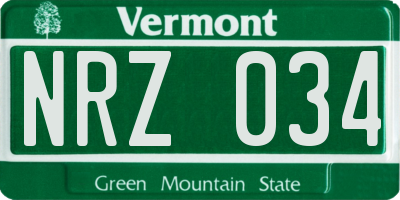 VT license plate NRZ034