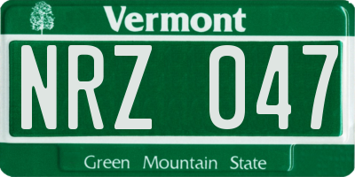 VT license plate NRZ047
