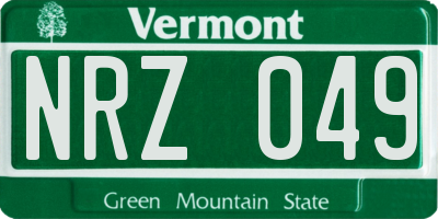 VT license plate NRZ049