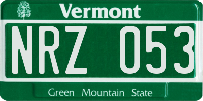 VT license plate NRZ053