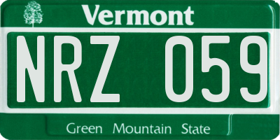 VT license plate NRZ059