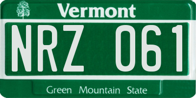 VT license plate NRZ061