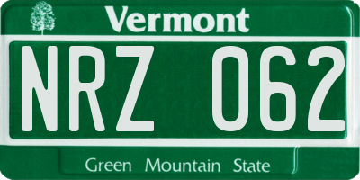 VT license plate NRZ062