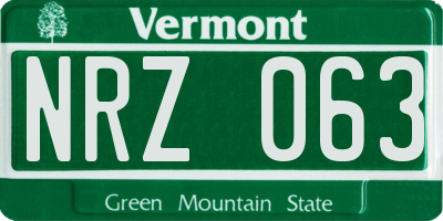 VT license plate NRZ063