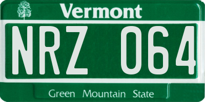 VT license plate NRZ064