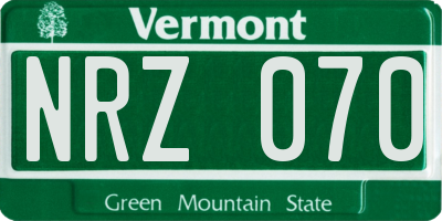 VT license plate NRZ070