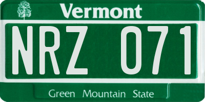 VT license plate NRZ071
