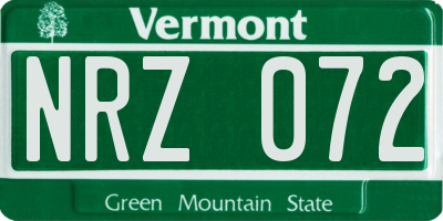 VT license plate NRZ072