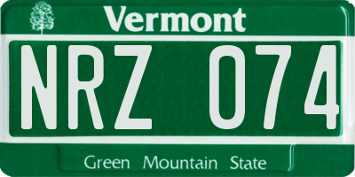 VT license plate NRZ074