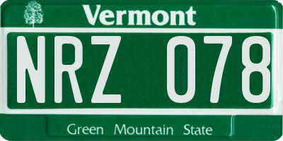 VT license plate NRZ078