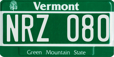 VT license plate NRZ080