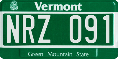 VT license plate NRZ091