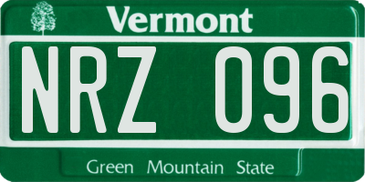 VT license plate NRZ096