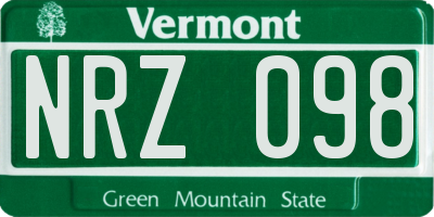 VT license plate NRZ098