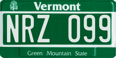VT license plate NRZ099