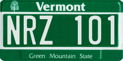 VT license plate NRZ101