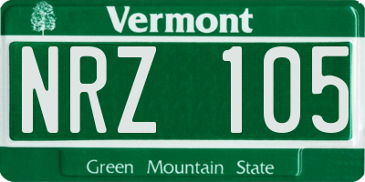 VT license plate NRZ105