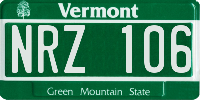 VT license plate NRZ106