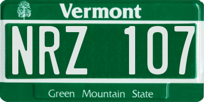 VT license plate NRZ107