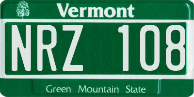 VT license plate NRZ108