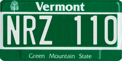 VT license plate NRZ110