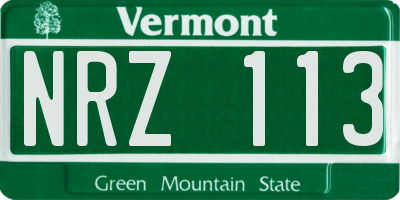 VT license plate NRZ113
