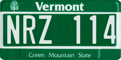 VT license plate NRZ114