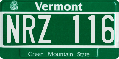VT license plate NRZ116