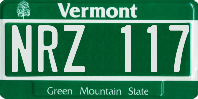 VT license plate NRZ117