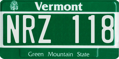 VT license plate NRZ118