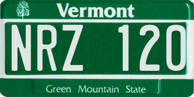 VT license plate NRZ120