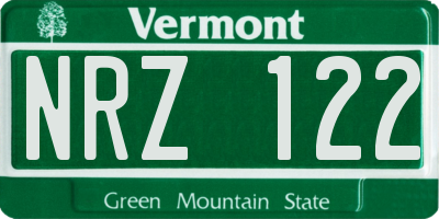 VT license plate NRZ122
