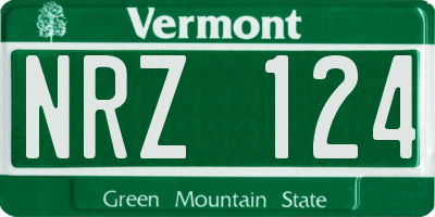 VT license plate NRZ124