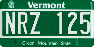 VT license plate NRZ125