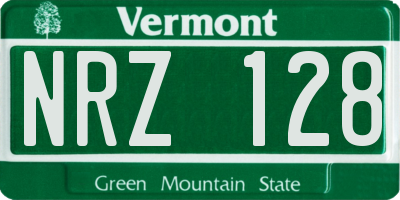 VT license plate NRZ128