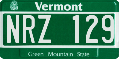 VT license plate NRZ129
