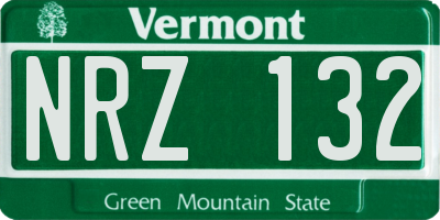 VT license plate NRZ132