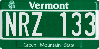 VT license plate NRZ133