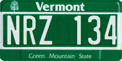 VT license plate NRZ134