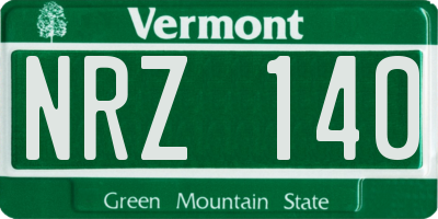 VT license plate NRZ140