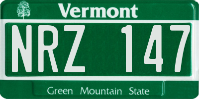 VT license plate NRZ147